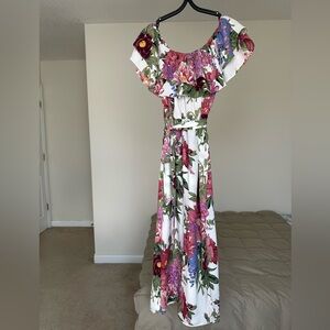 Show Me Your Mumu off shoulder wrap dress.